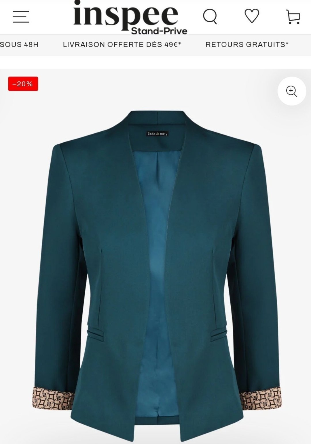 Blazer de très bonne qualité jamais porté doublure imprimé 
