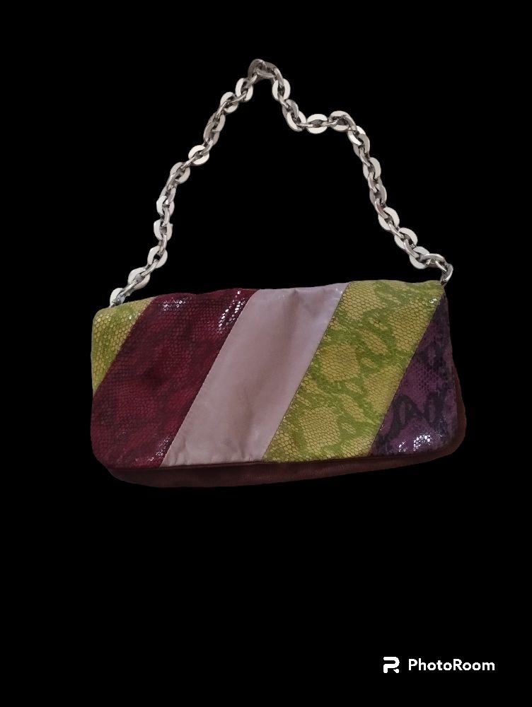 💜🤎💜joli sac en vrai cuir et lin Max&Co🤎💜🤎