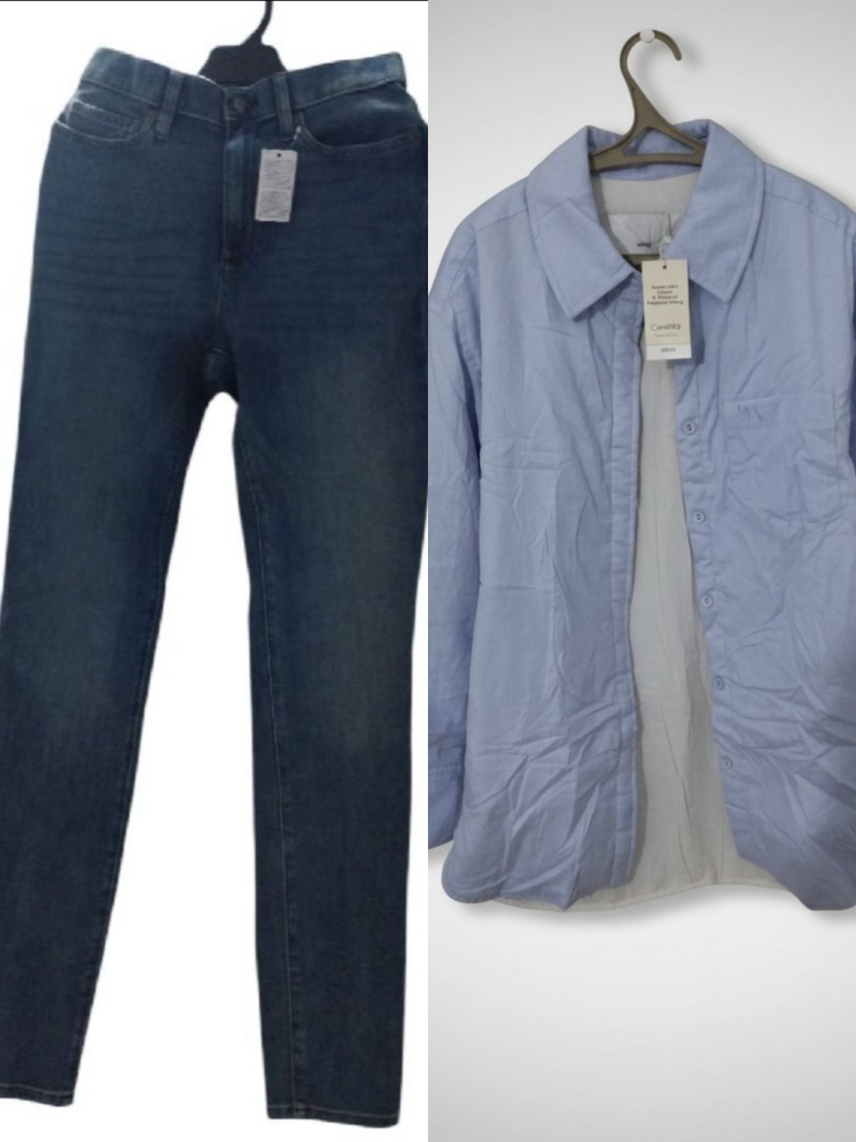 Lot pantalon slim et surchemise avec poches MANGO avec étiquette les deux articles 