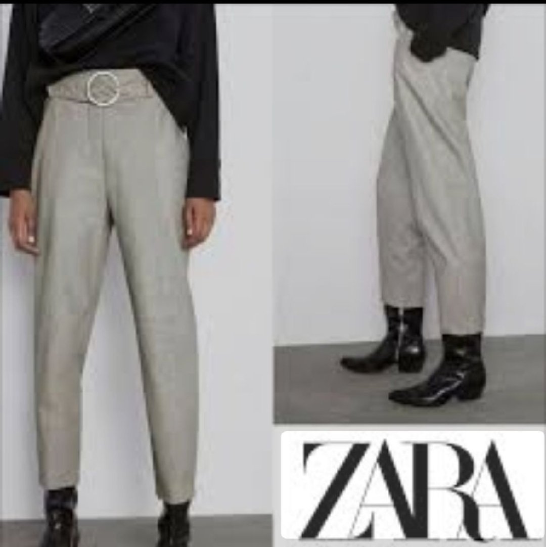 Pantalon en similicuir taille haute ZARA