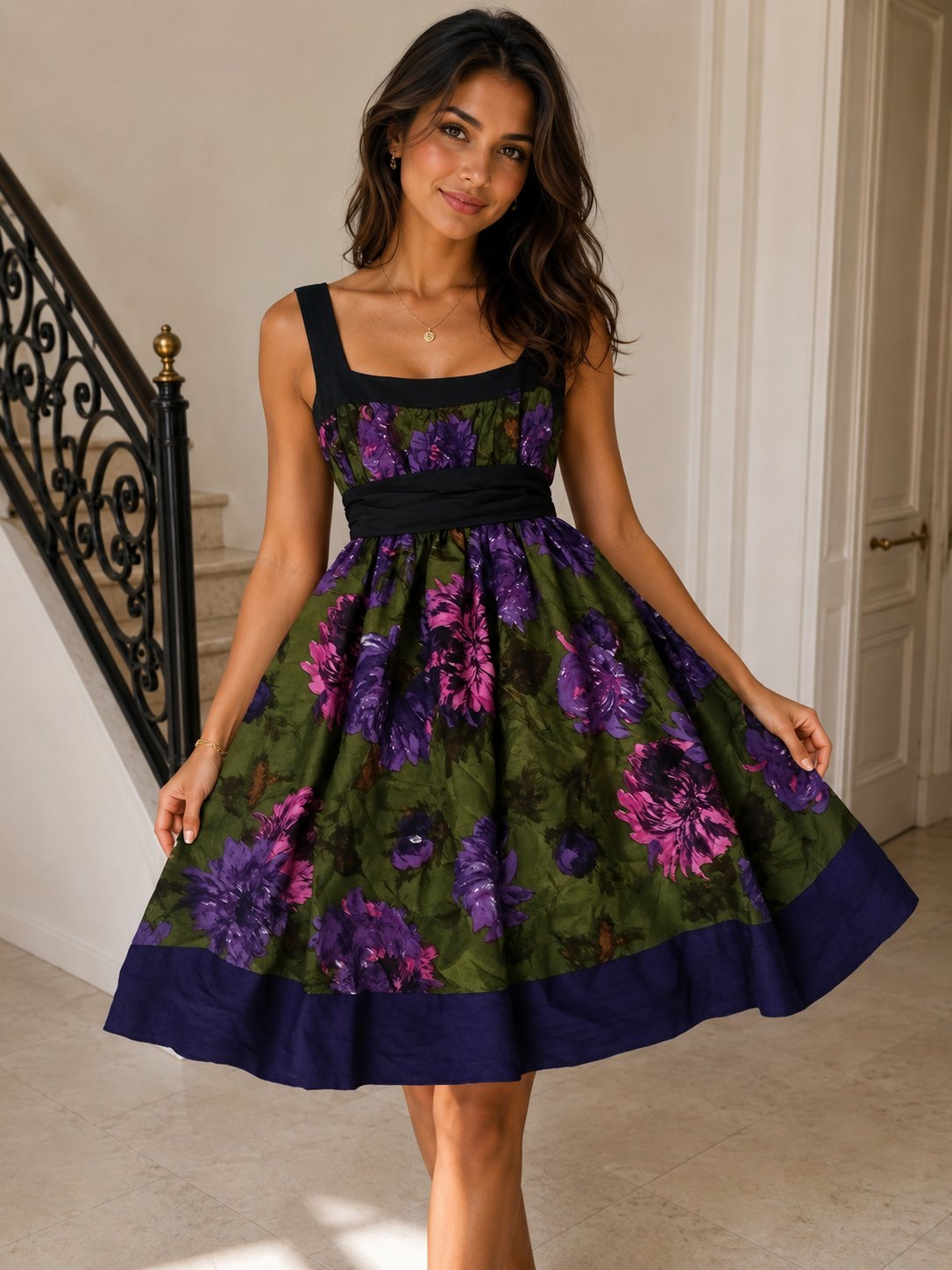Sublime robe Mango avec taille élastique et une ceinture 