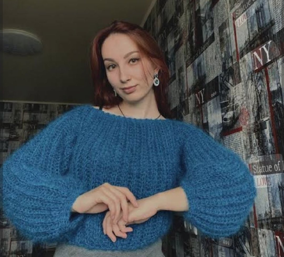 Sublime pull en mohair avec manches bouffantes 