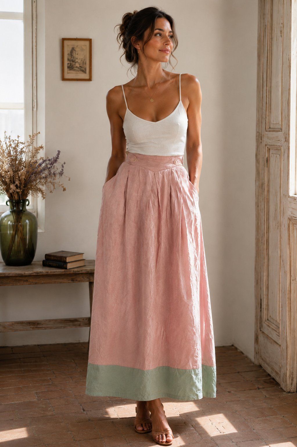 Magnifique jupe de haute couture en lin made in France 