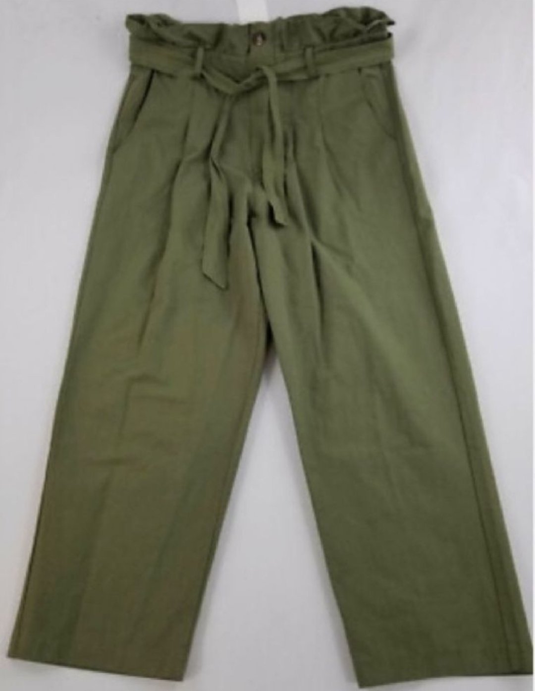 Pantalon taille haute en coton 