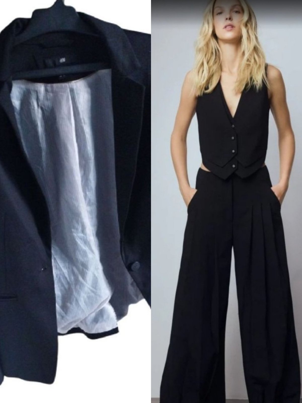 Blazer H&M et pantalon large crop jamais porté RESERVED