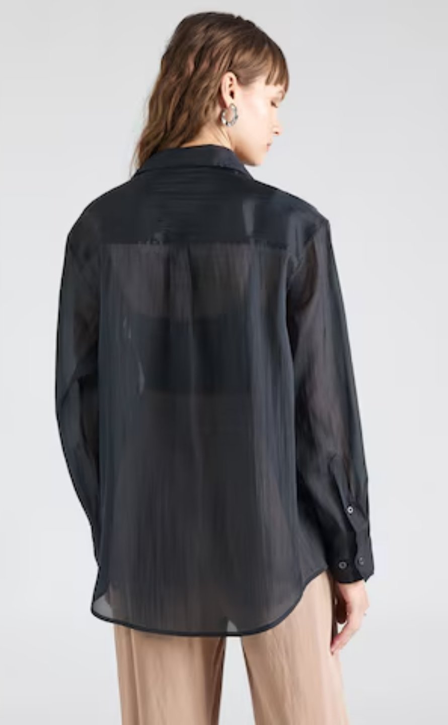 Magnifique chemise en tissu transparent et en lin 