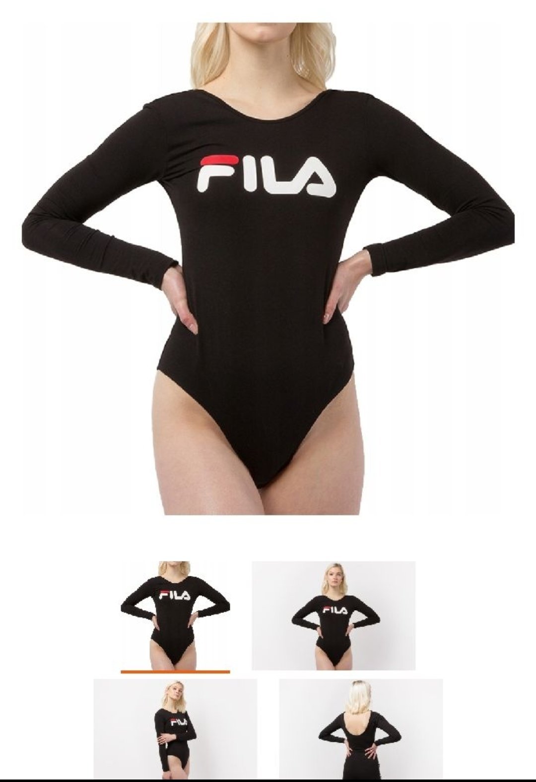 Body Fila "Yulia" à manches longues en jersey de coton noir conçu pour allier style et confort 