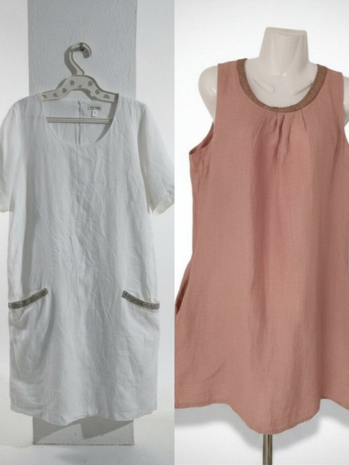 Lot deux robes en lin avec poches de tres bonne qualité 