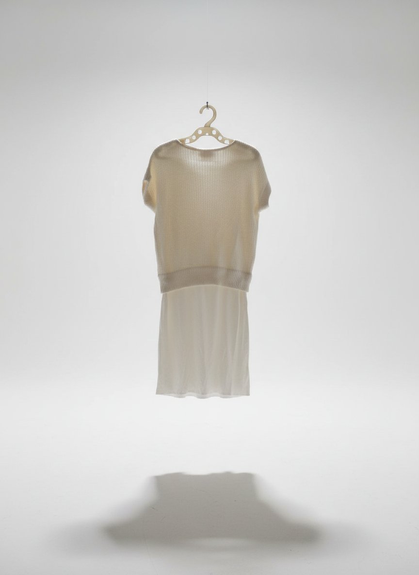 Sublime robe blanche en maille de coton 