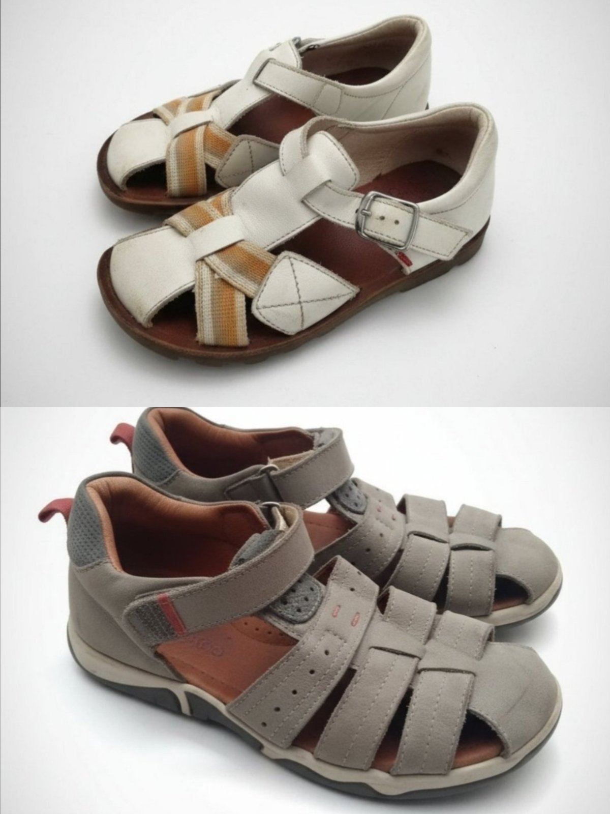 Deux sandales neufs en cuir de marque 