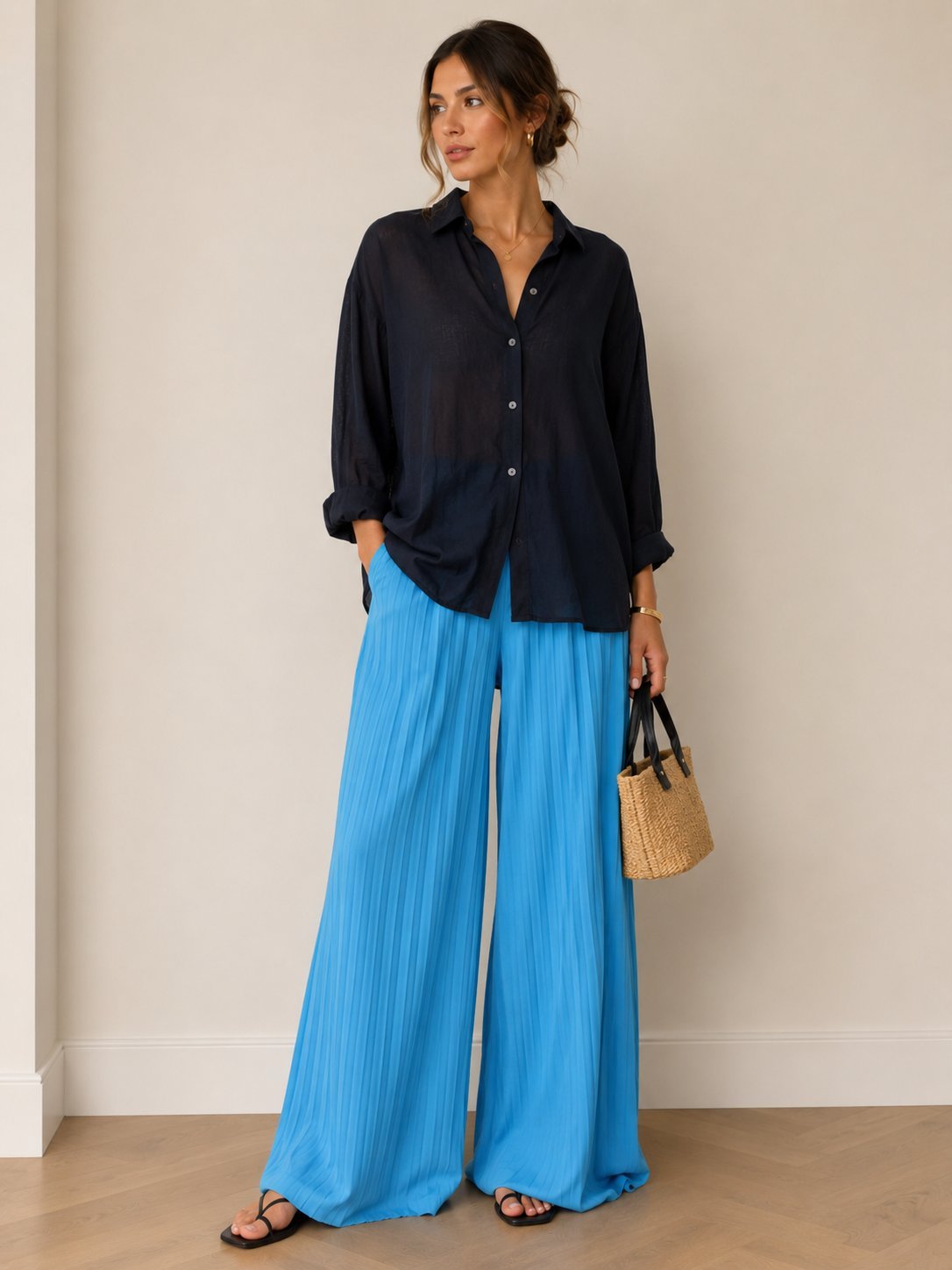 Magnifique set chemise et pantalon large
