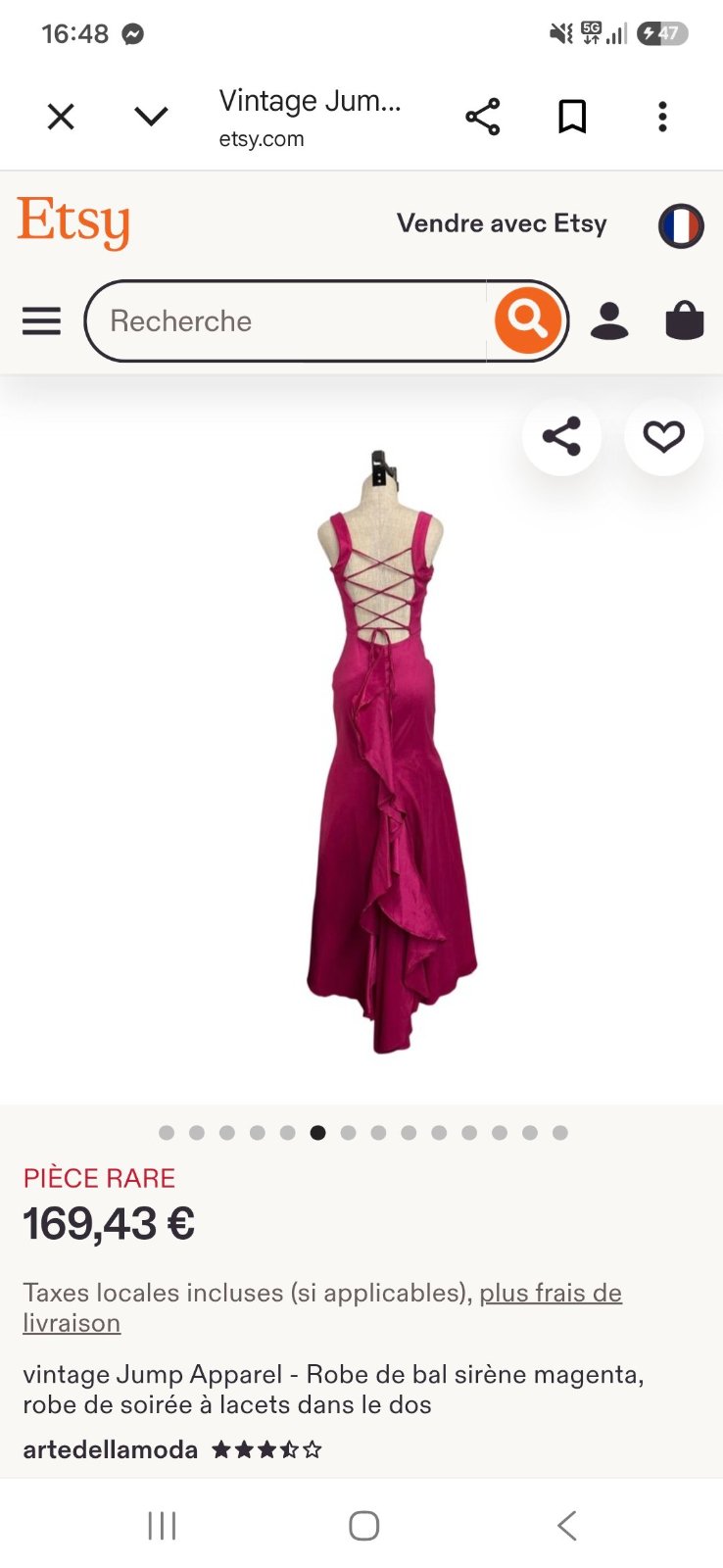 Robe soirée rose 