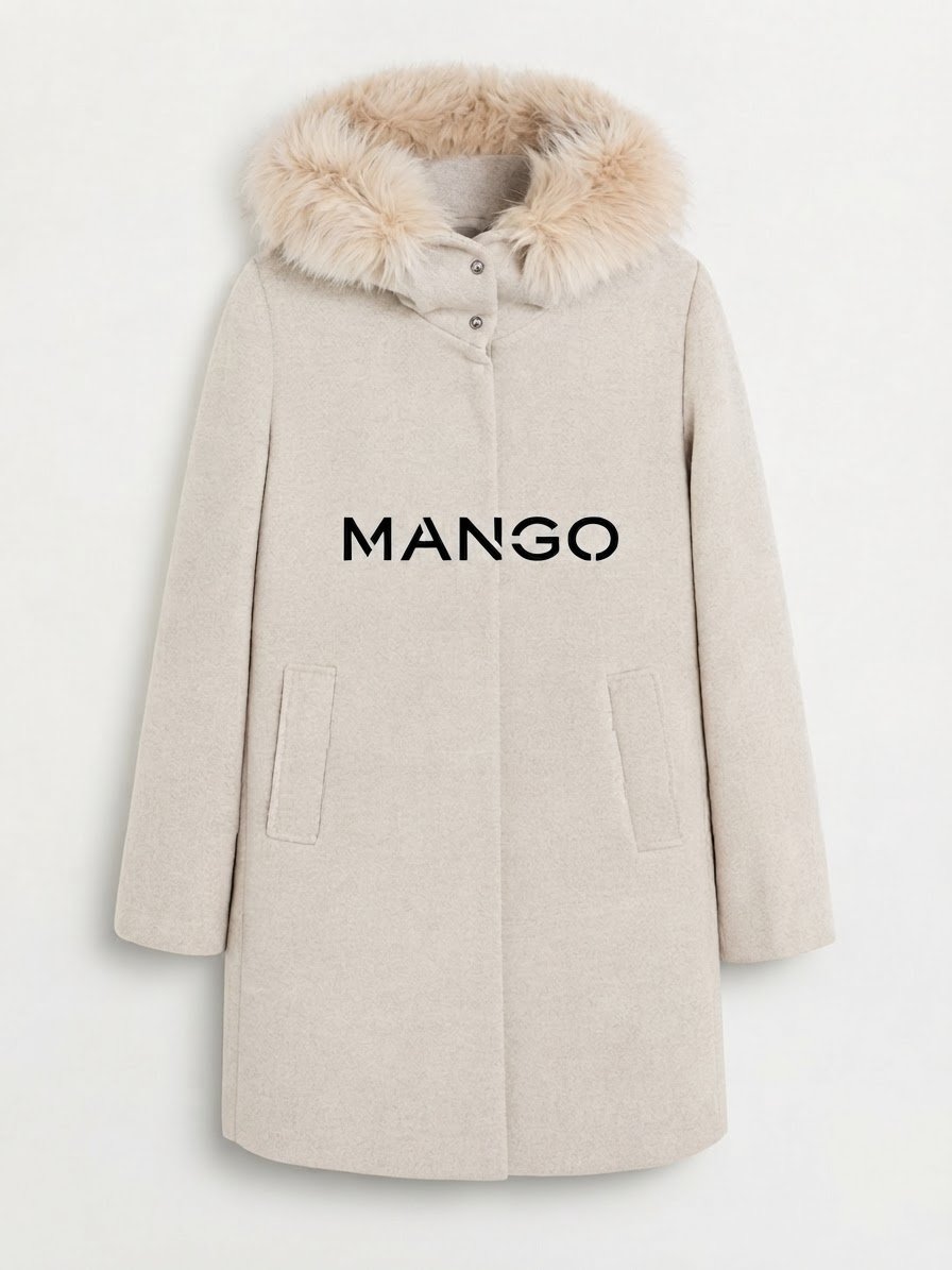 Manteau Mango à capuche avec fourrure
