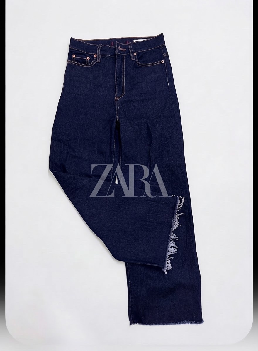 Jean Zara taille haute – wide leg – Bleu brut