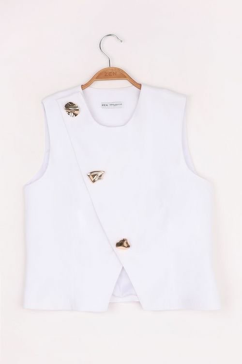 Jacket / Veste sans manches - Coupe croisée asymétrique (Marque ZEN)