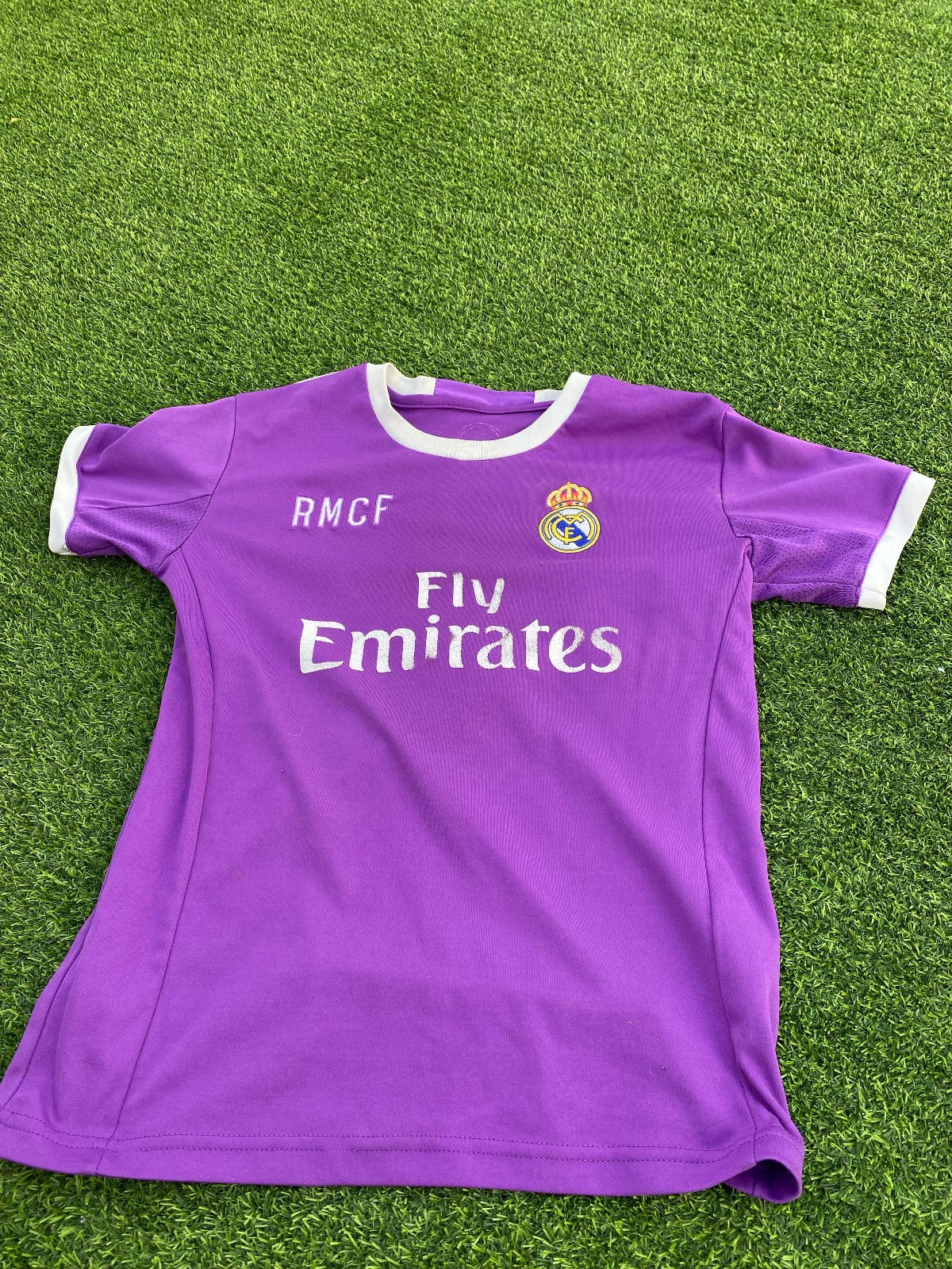 ⁠Real Madrid Purple Away Shirt - Fly Emirates (RMCF)