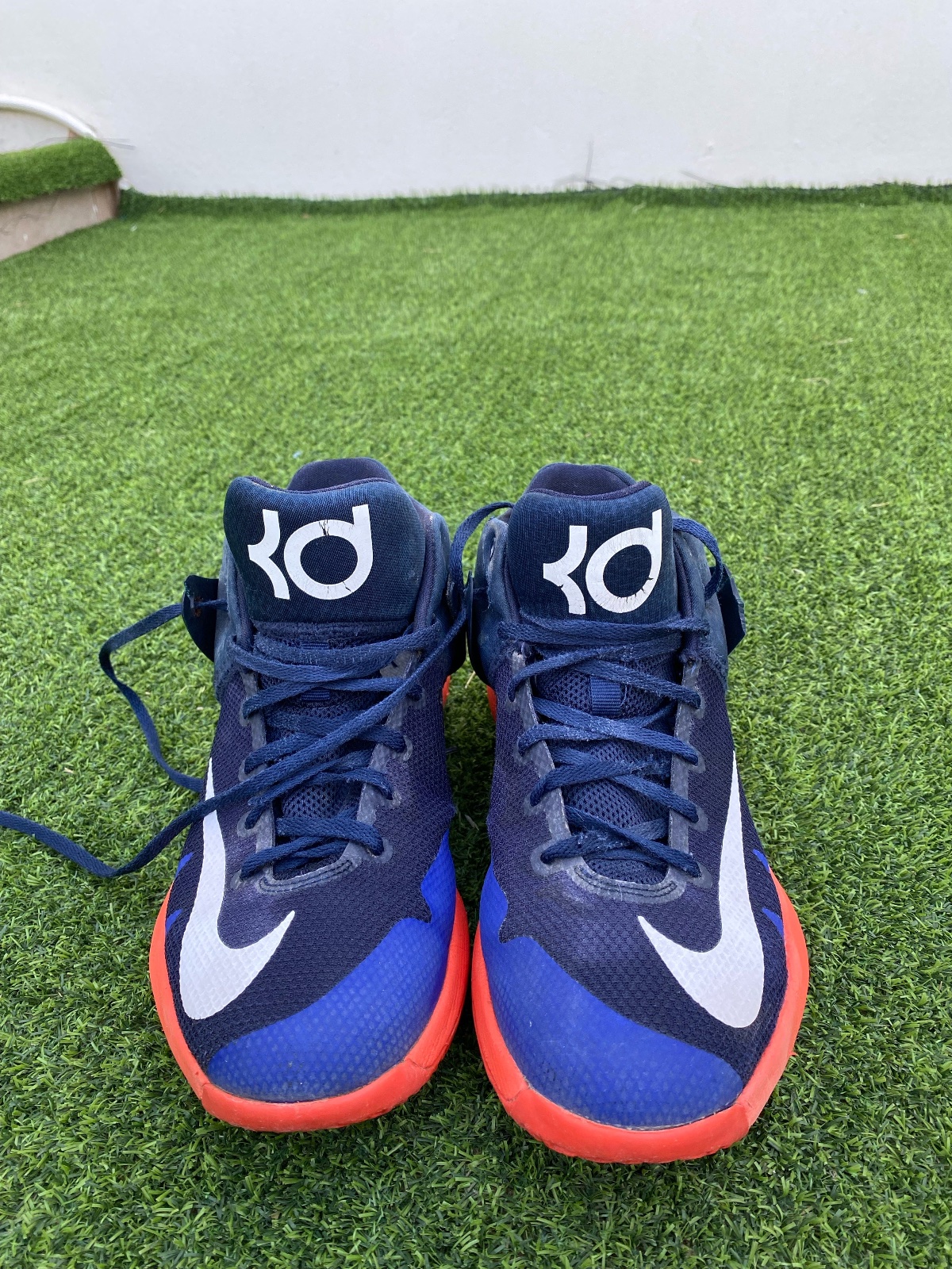 Nike KD 7 (Kevin Durant) Basketball Shoes - Navy Blue & Orange
