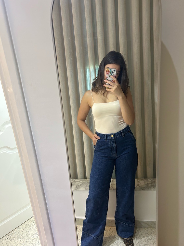 Jean large bleu foncé