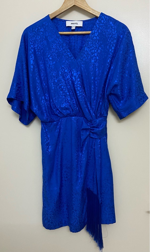 Robe bleu roi en soie jaquard taille s  de la marque ipekyol 