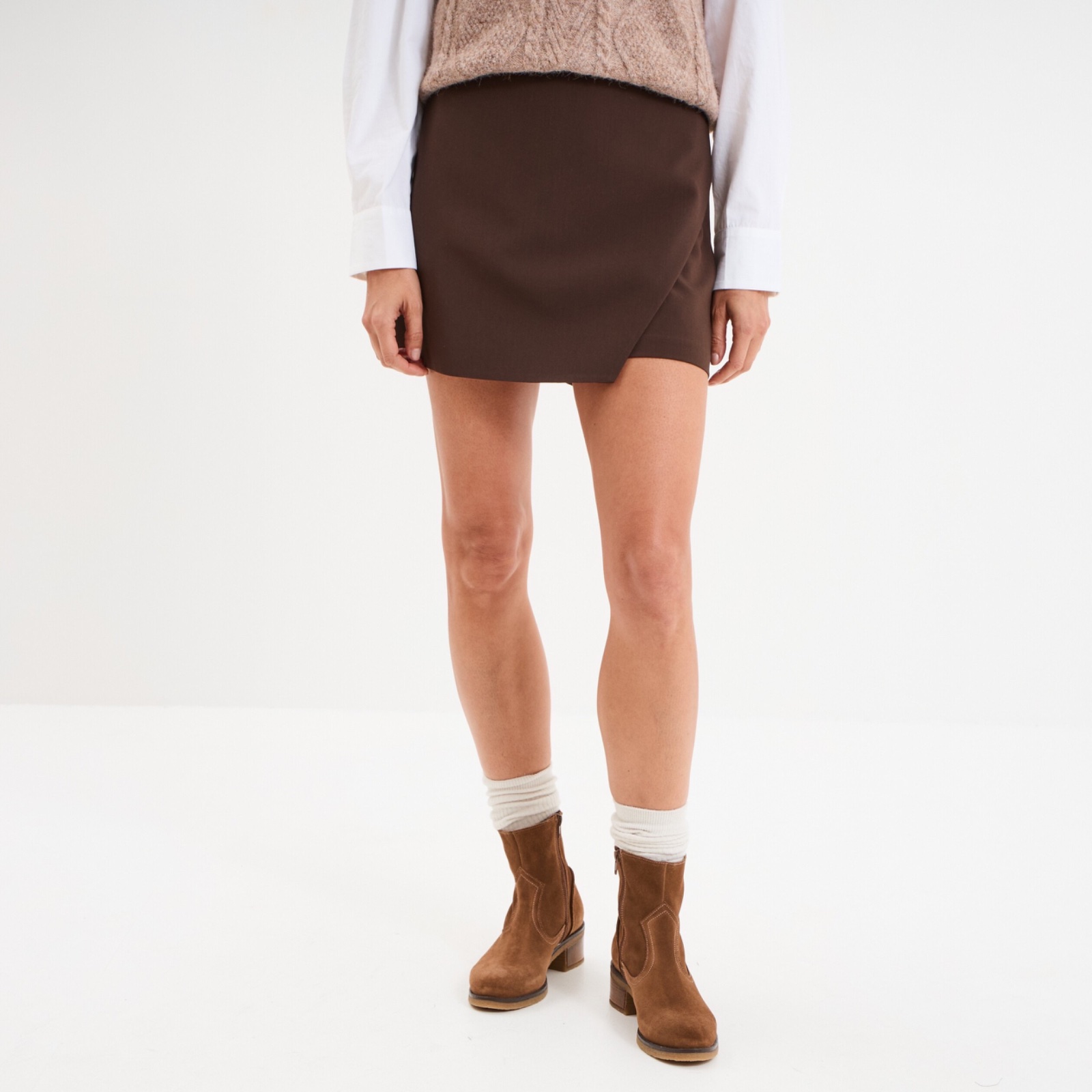 Jupe short neuve marron avec ticket