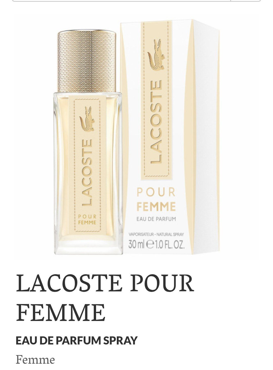 Eau de parfum de chez Lacoste 