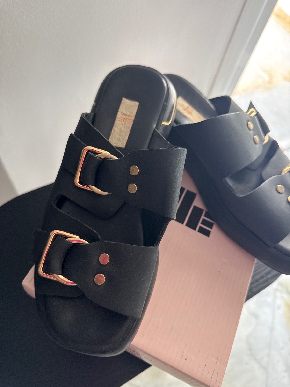 Mulle noir 100% cuir 