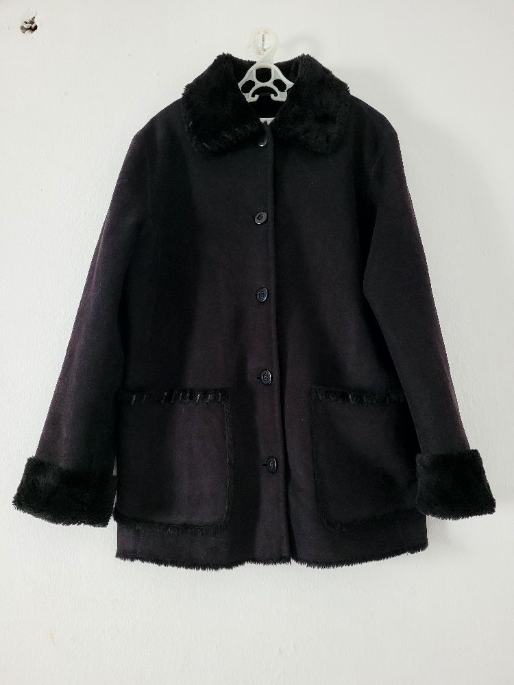 Manteau daim fourrure 