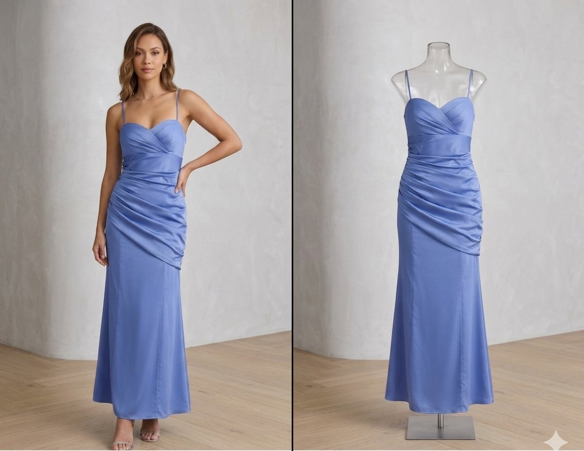 Robe soirée satinée 