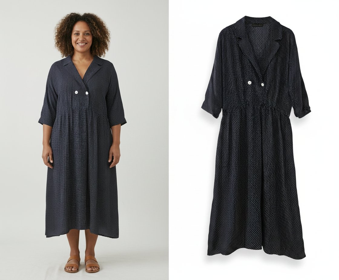 Robe pointillée noir et blanc 