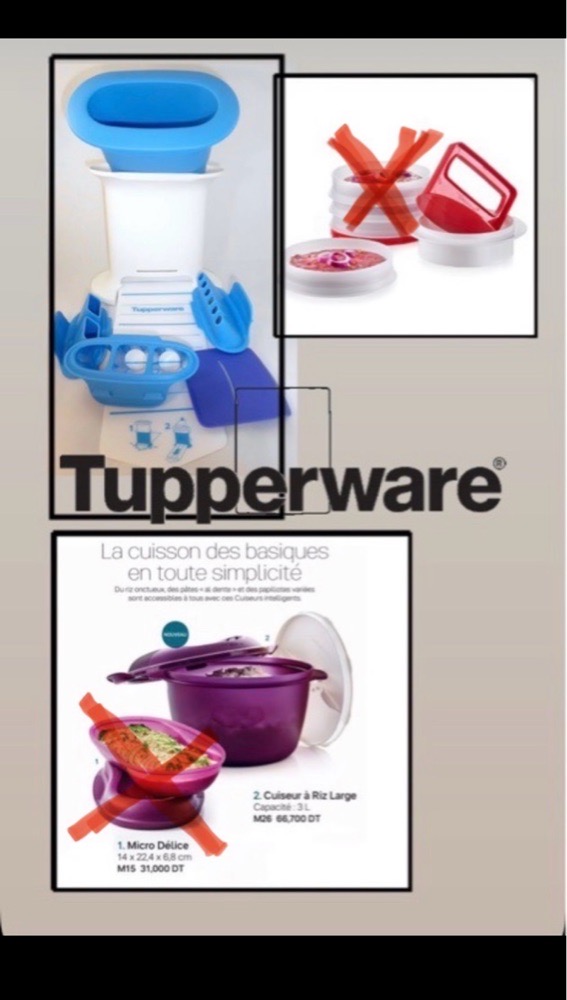 Lot 3 articles tupperware 