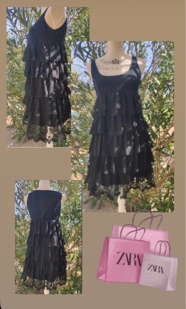 Jolie robe zara en dentelle noire