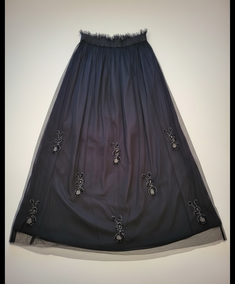 Jupe en tulle brodée