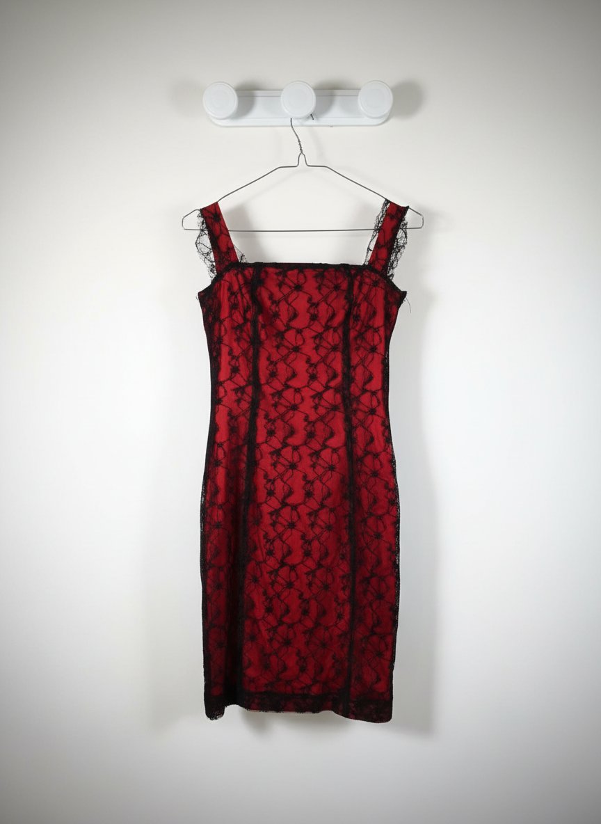 Robe rouge en dentelle 