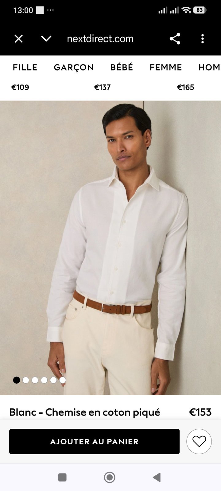 Chemise de soirée reiss taille S grand 