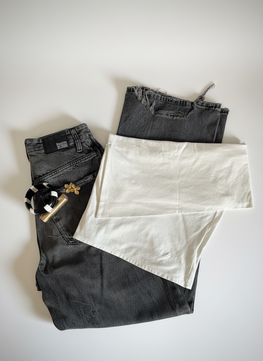 A cute white top assymetrique 