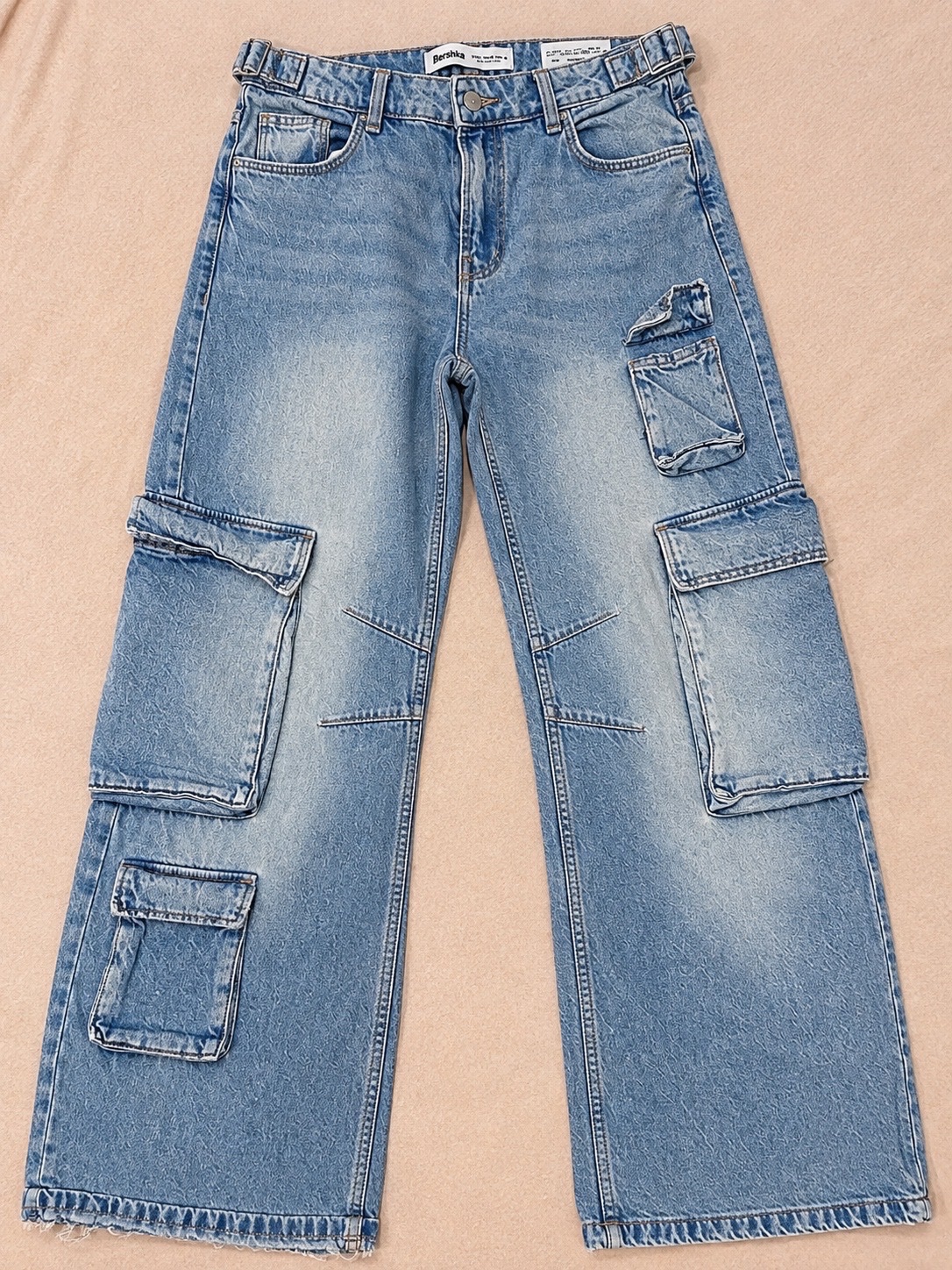 Jean cargo Bershka bleu clair 