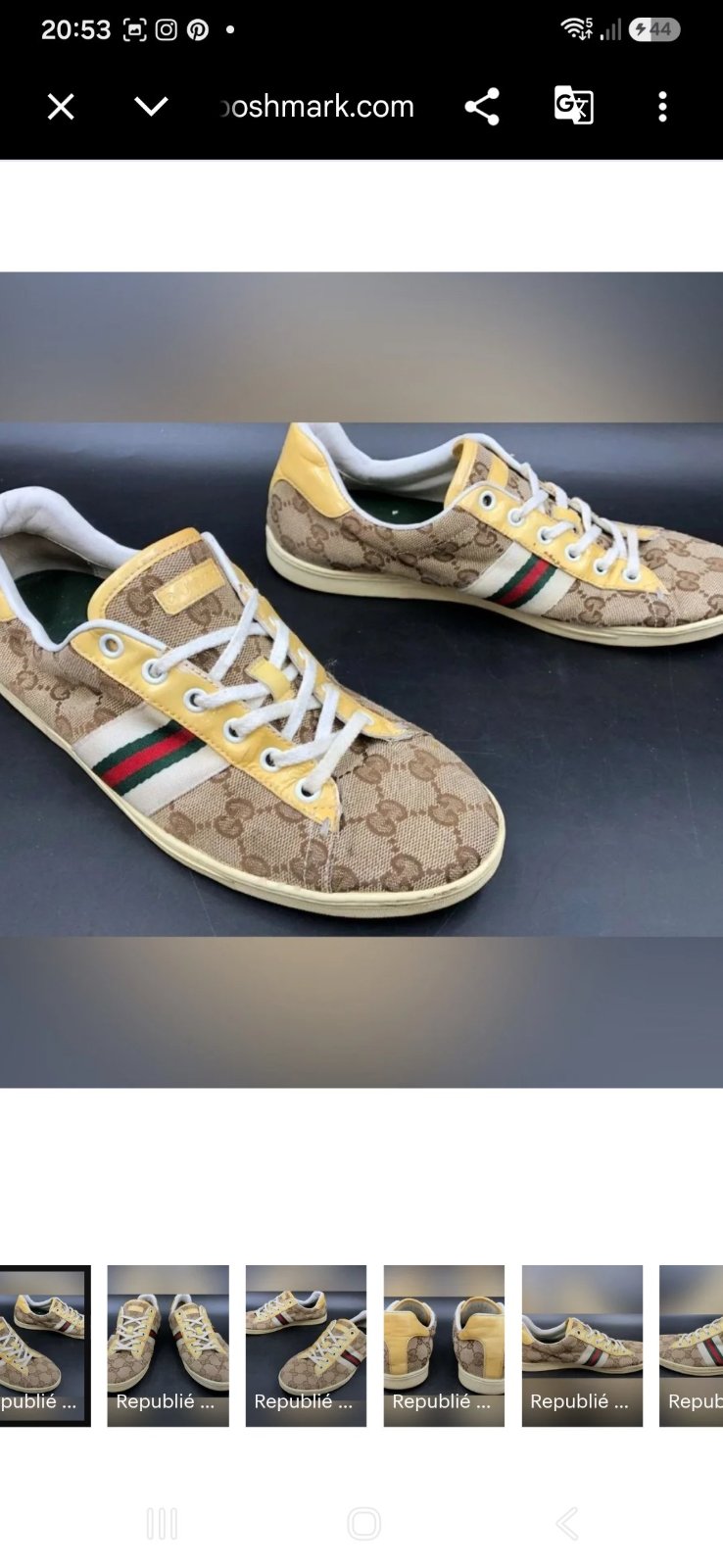 Une Sublime Basket Gucci authentique de  numéro de Série  gravé à l'intérieur (234317)✨️