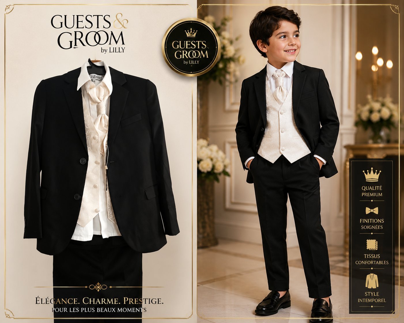 Une Élégante Coustume enfant 5 pièces de la marque GEUSTS GROOM byLilly🖤