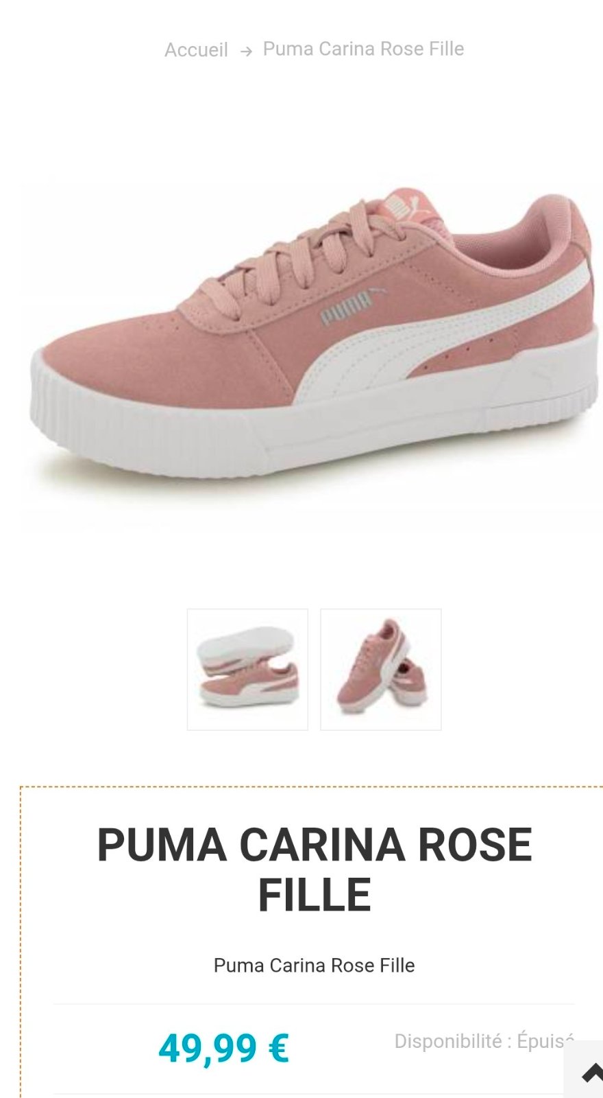 Baskets PUMA CARINA ROSE FILLE 🩷