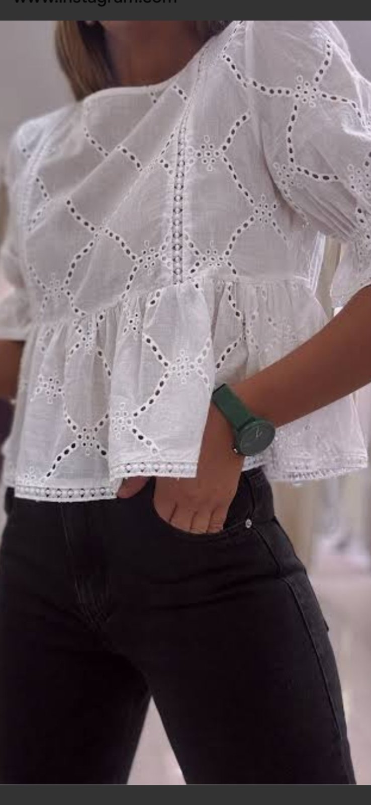 Un jolie Hout Zara Blanche en Broderie anglaise 🤍