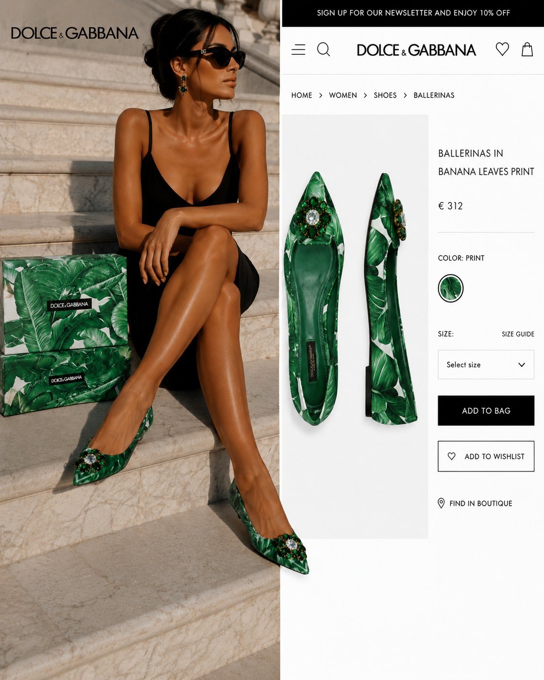 Une Sublime ballerina Dolce & Gabbana 💚🤍