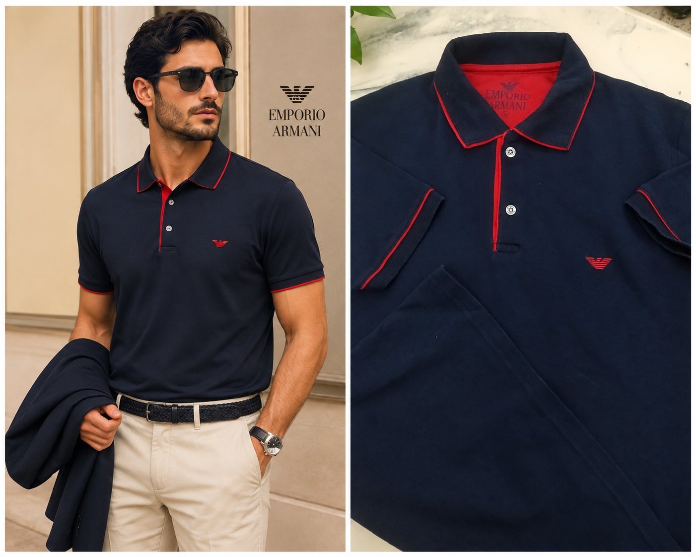 Un joli polo bleu marine Emporia Armani 