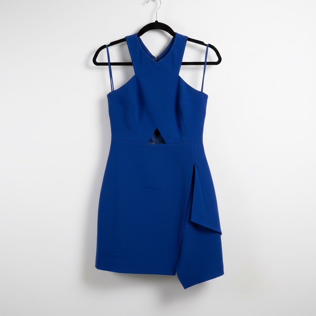 Robe bleue élégante avec découpe