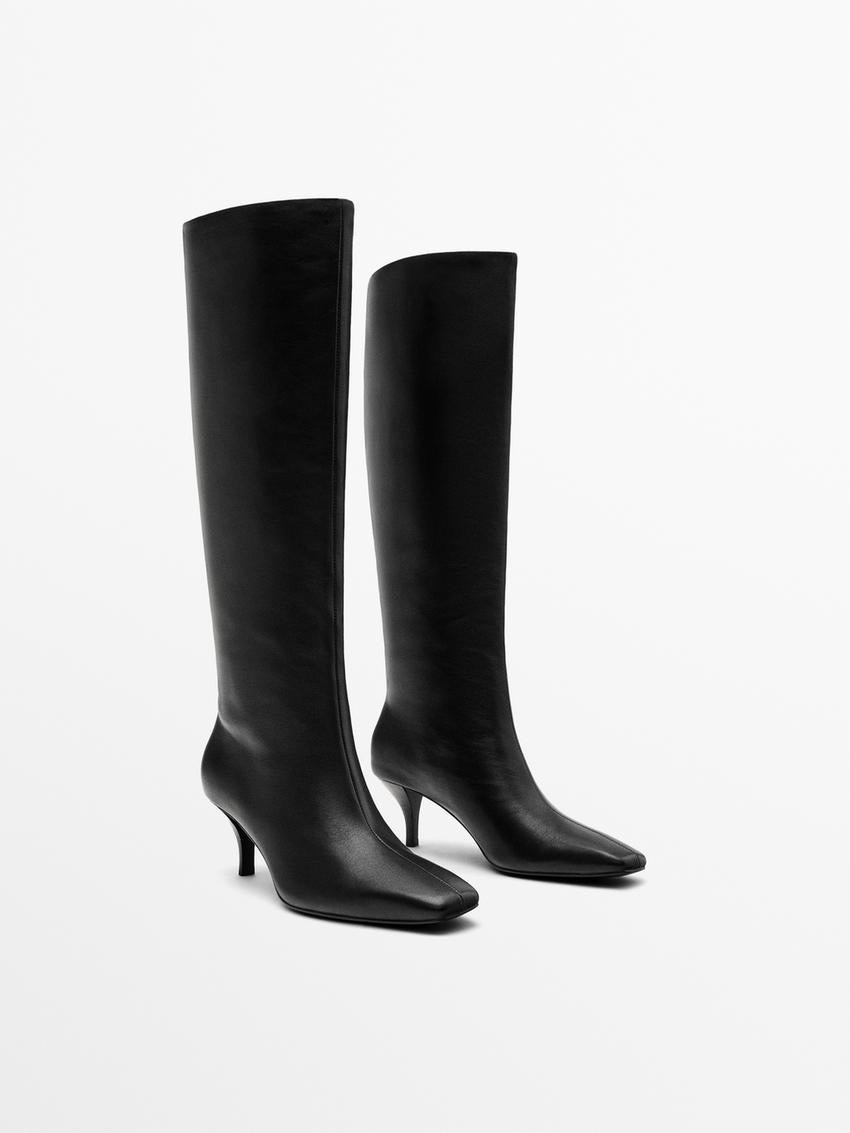 Bottes en cuir massimo dutti