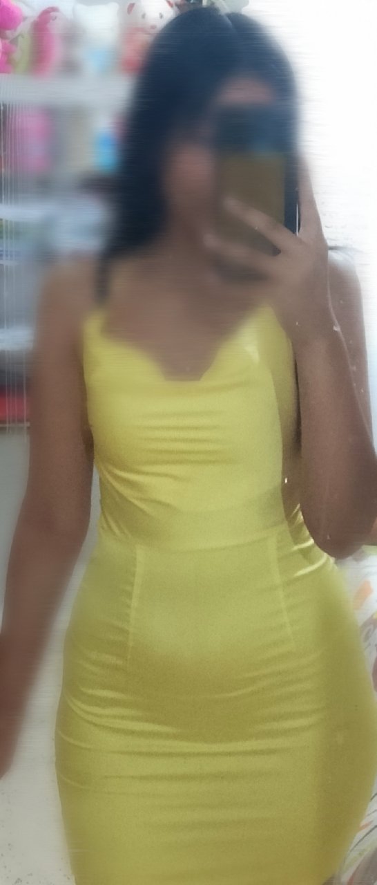 Robe jaune ajustée 