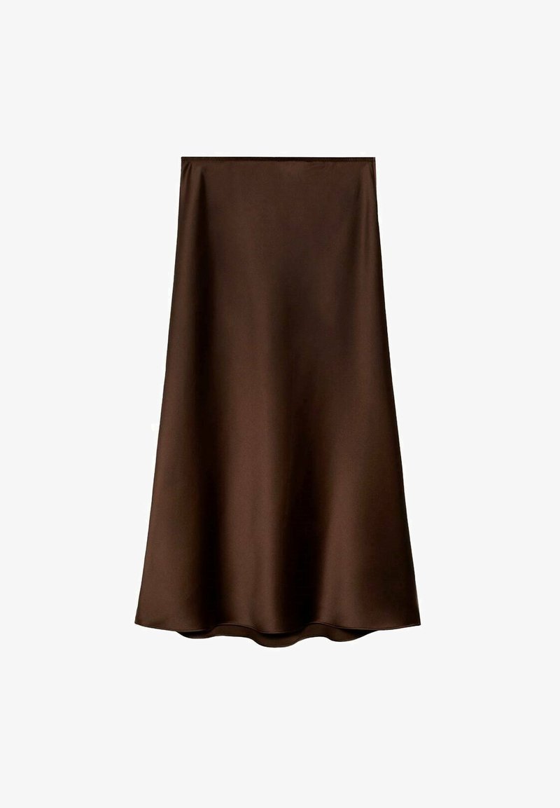 Jupe satin MANGO marron