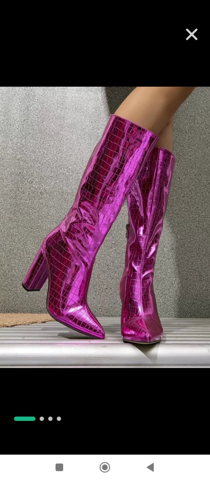 Bottes rose metallique soirée