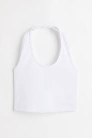 White halter crop top h&m