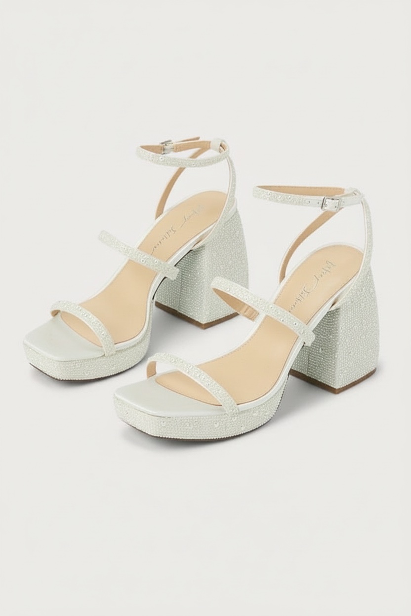 Sandale a talon avec perle 