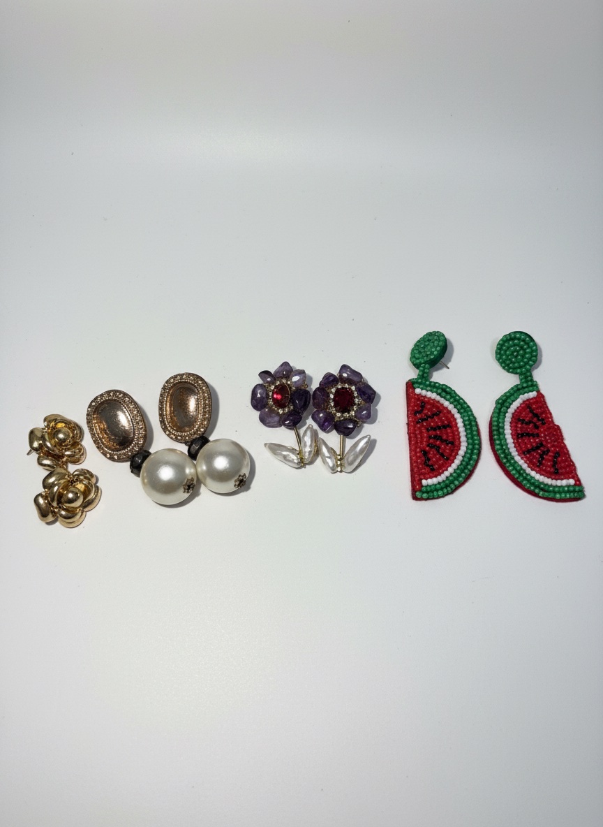 Lot de 4 boucles d oreils